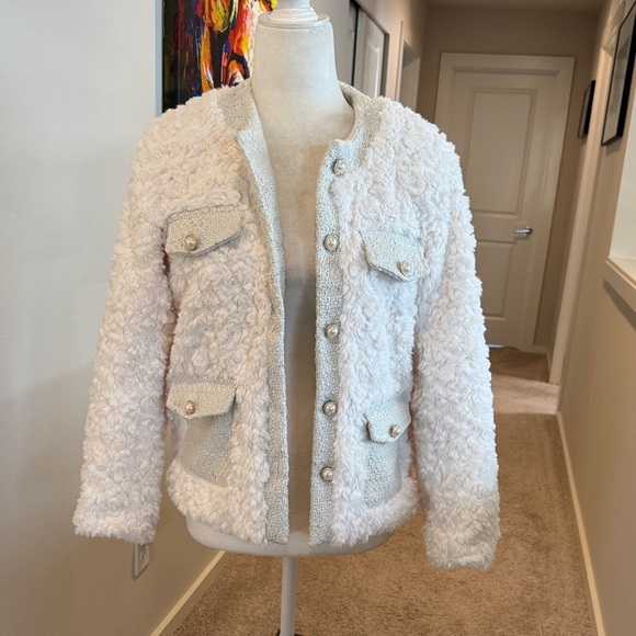 Elegant Cream Teddy Jacket - Picture 1 of 10